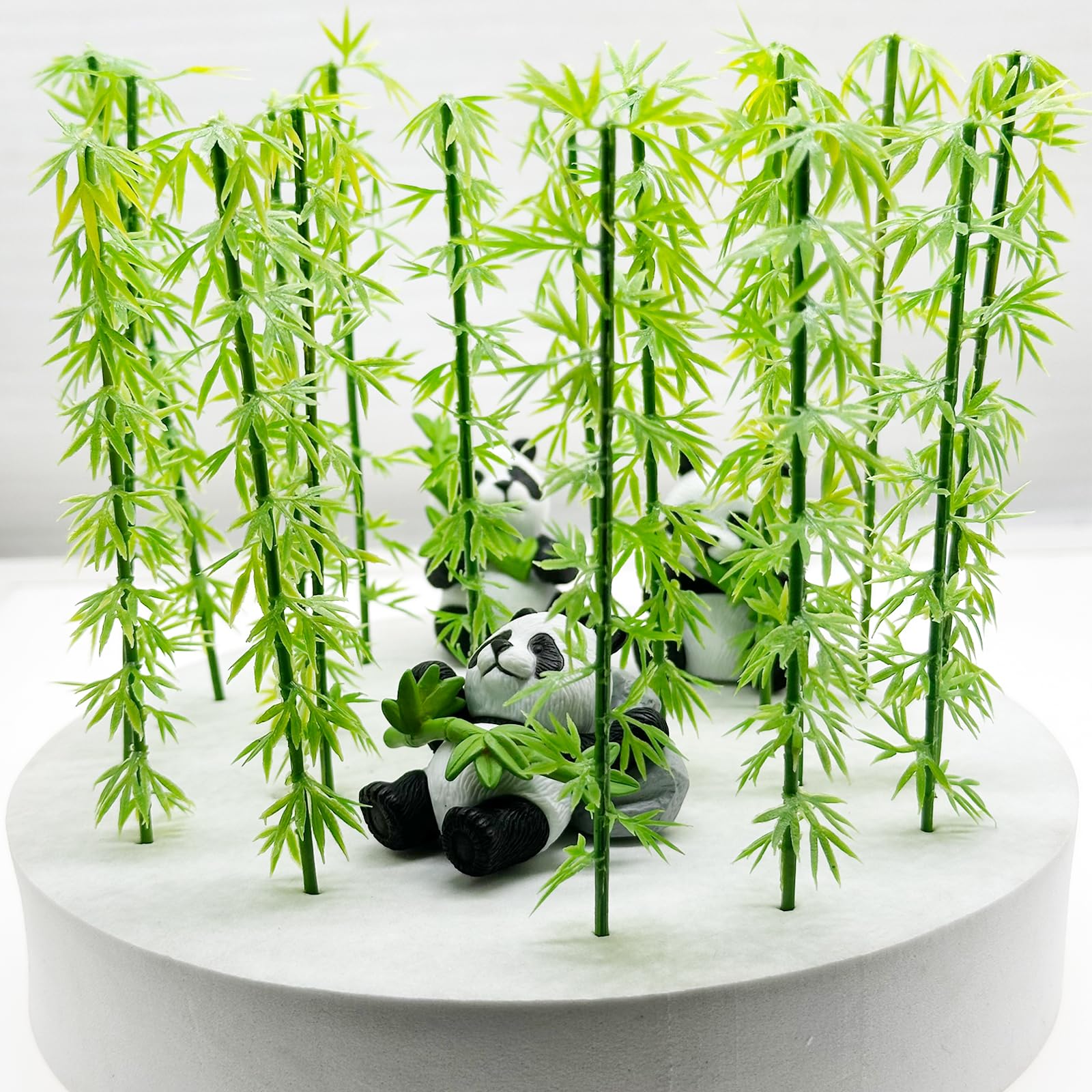 Attuslla Model Miniature Bamboo Trees, Green Plastic Bamboo Trees for Building Model, Home Miniature Landscape Landform Diorama Project (50 PCS, 12cm) - Image 3