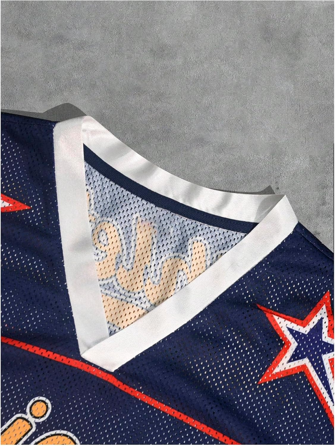 SHENHE Men's Y2k Jersey Shirt Colorblock Mesh V Neck Graphic Tshirt Cool Streetwear Summer Tops - Image 3