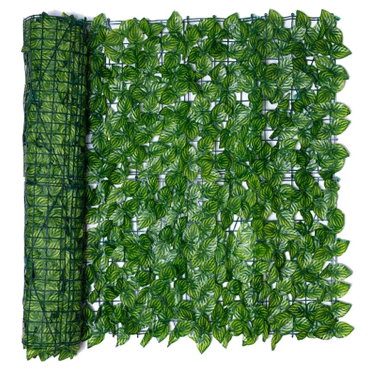 Sztuczna osłona ogrodzeniowa, Sztuczny żywopłot z liści arbuza, zielony, 0,5 m x 3,0 m