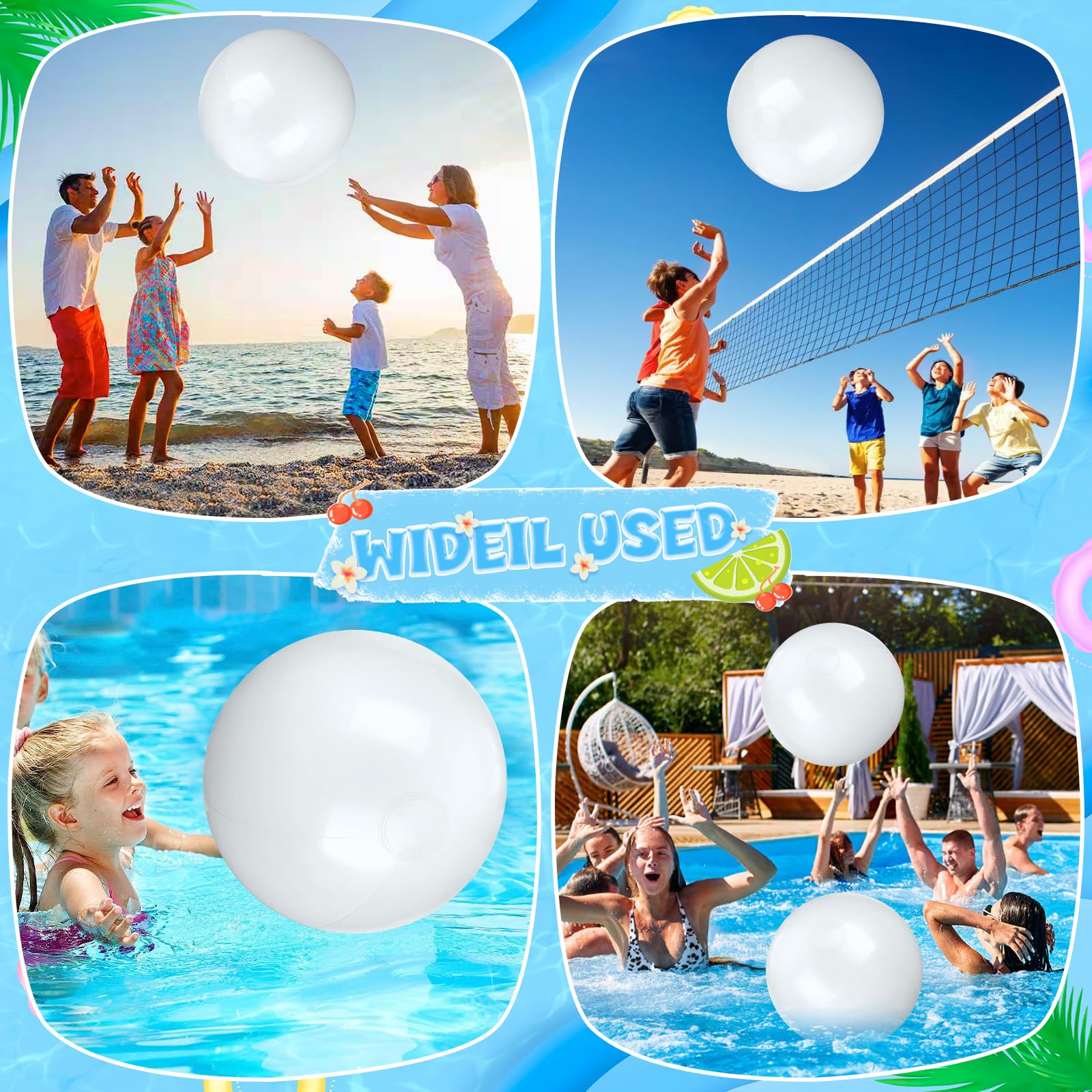 2 pelotas de playa hinchables de 61 cm de PVC, grandes pelotas de playa inflables para piscina, playa, fiesta en el jardín y verano — view 7