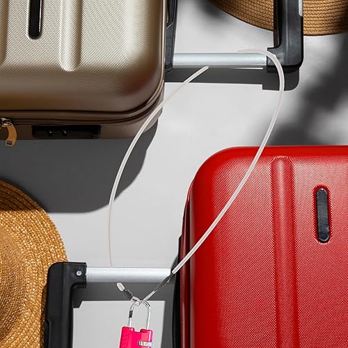 Miniatura 6 de Cable de seguridad de acero inoxidable de 18 pulgadas, 4 pies, cuerda de alambre de seguridad para viajes al aire libre, cable de seguridad para