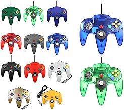 2 mandos para Nintendo 64 N64, color a elegir con cable, color verde/azul transparente