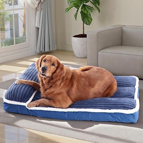 Miniatura 18 de KHONSU PET Tapete para cama de perro de felpa de 3 pulgadas, almohadilla ortopédica para perros grandes de hasta 35 libras, tamaño mediano,