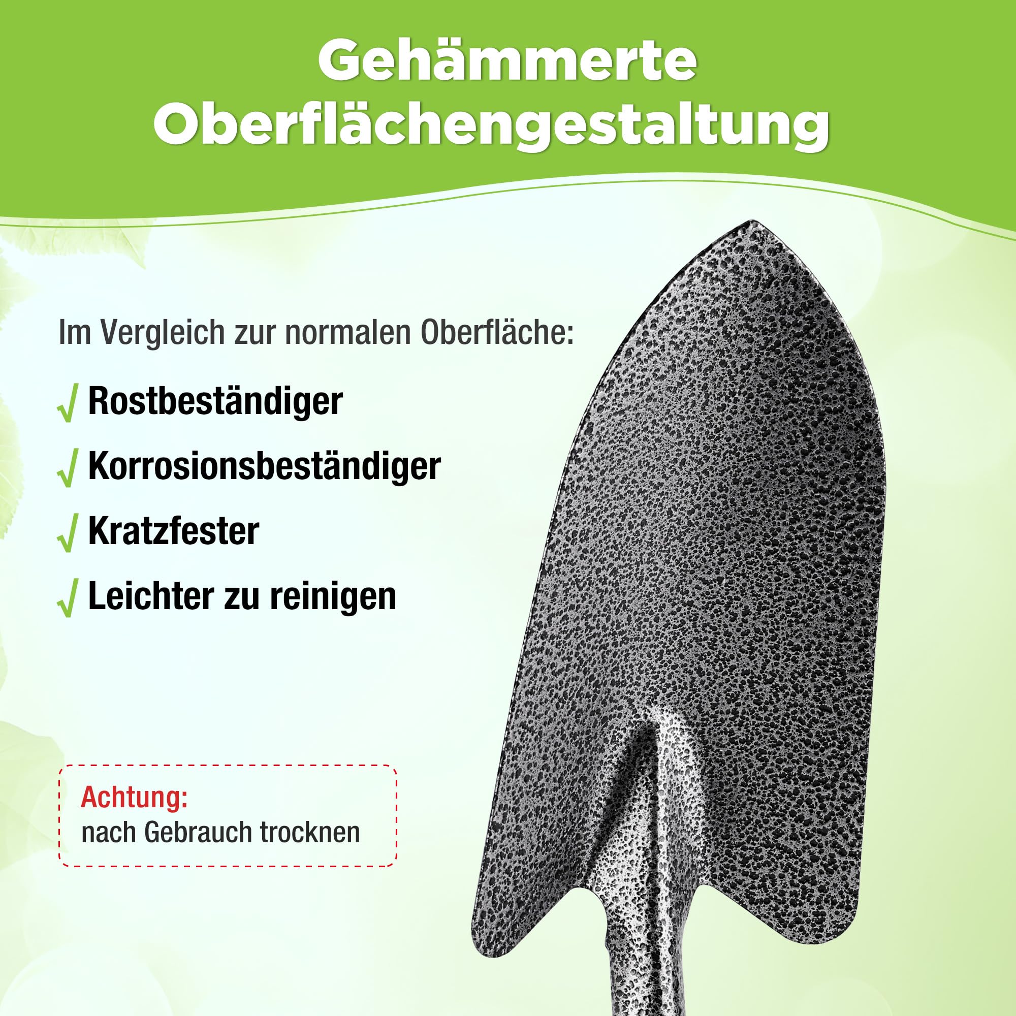 WORKPRO Gartenwerkzeug Set, 6 in 1 Gartengeräte Set mit Gehämmerter Oberflächenbehandlung, inkl. Jäter, Rechen, Hacke, Kelle – Robustes Garten Werkzeug Set für Gartenliebhaber
