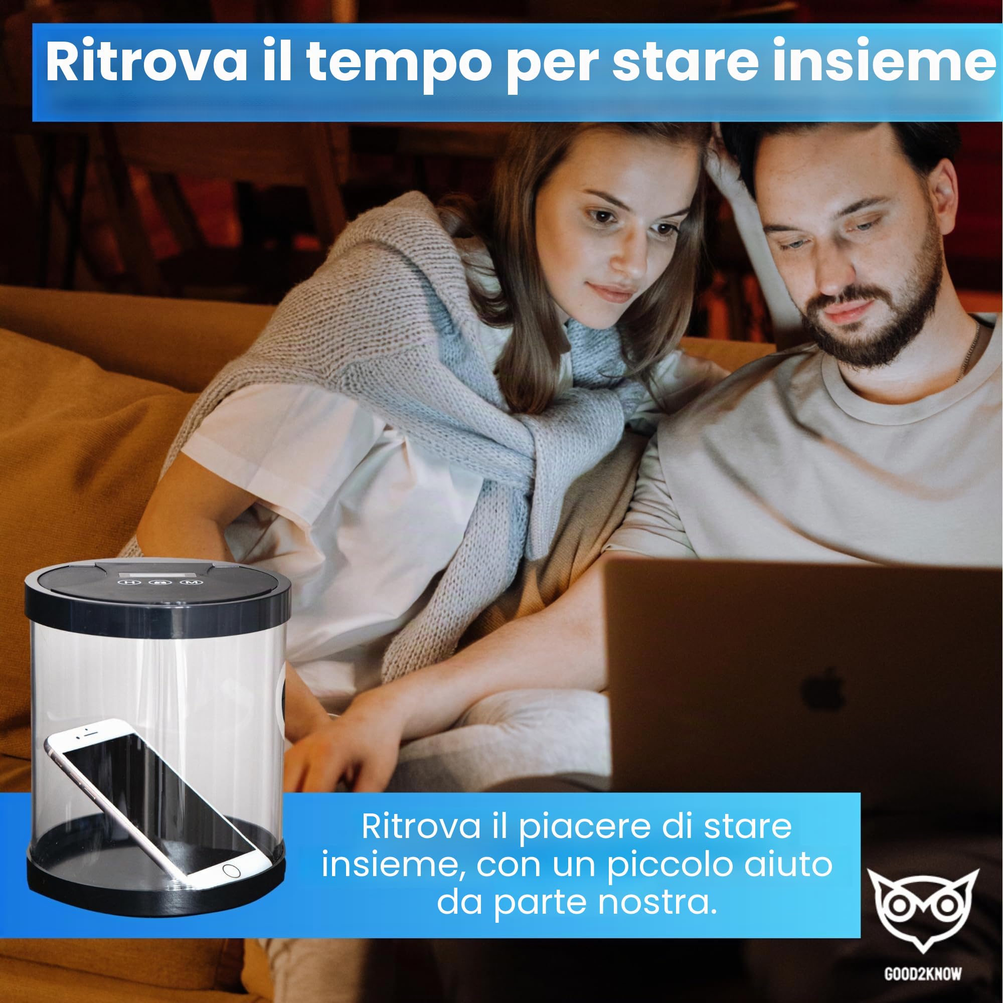 Good2know Cassaforte per telefono con blocco orario, smetti di fumare - Timer - Cassetta di sicurezza - Cucina sicura - Nero - Messa a fuoco e autodisciplina