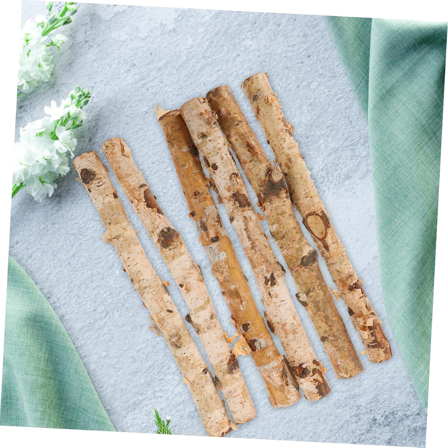 Gadpiparty 6pcs Natural Birch Wood Sticks for DIY Crafts Rustic Decor and Floral Arrangements for Handmade Projects and Photo Props