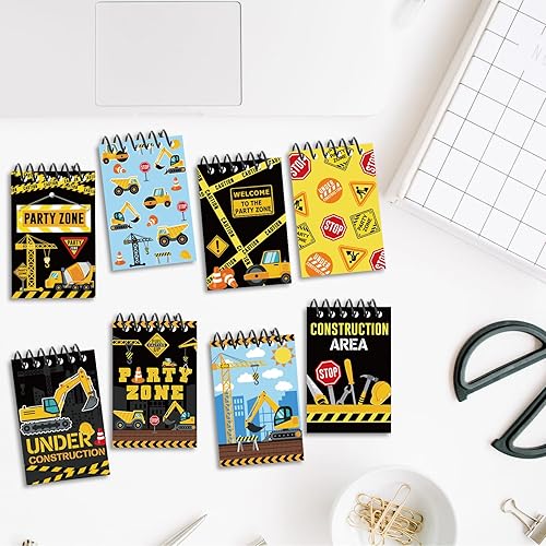 Miniatura 7 de Containlol 24 piezas de recuerdos de fiesta de construcción, mini cuadernos de espiral de construcción, camión, fiesta de cumpleaños, suministros de
