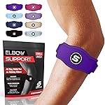 Sleeve Stars Tennis Elbow Brace for Women - Adjustable Tennis Elbow Strap, Golfers Elbow Brace for Men, Counterforce Brace for Tendonitis Relief, Fits 9-23 (Pair/Dark Purple)
