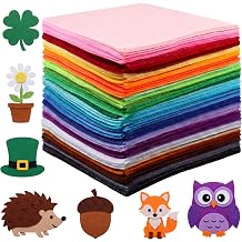 Reginary 120 Pcs 6 x 6 Inch, 2 mm Thick Felt Sheets Bulk for Craft 40 Assorted Color Felt Fabric Squares Stiff Paper for Wedding Graduation Festival Holiday DIY Craft Sewing Patchwork Classic