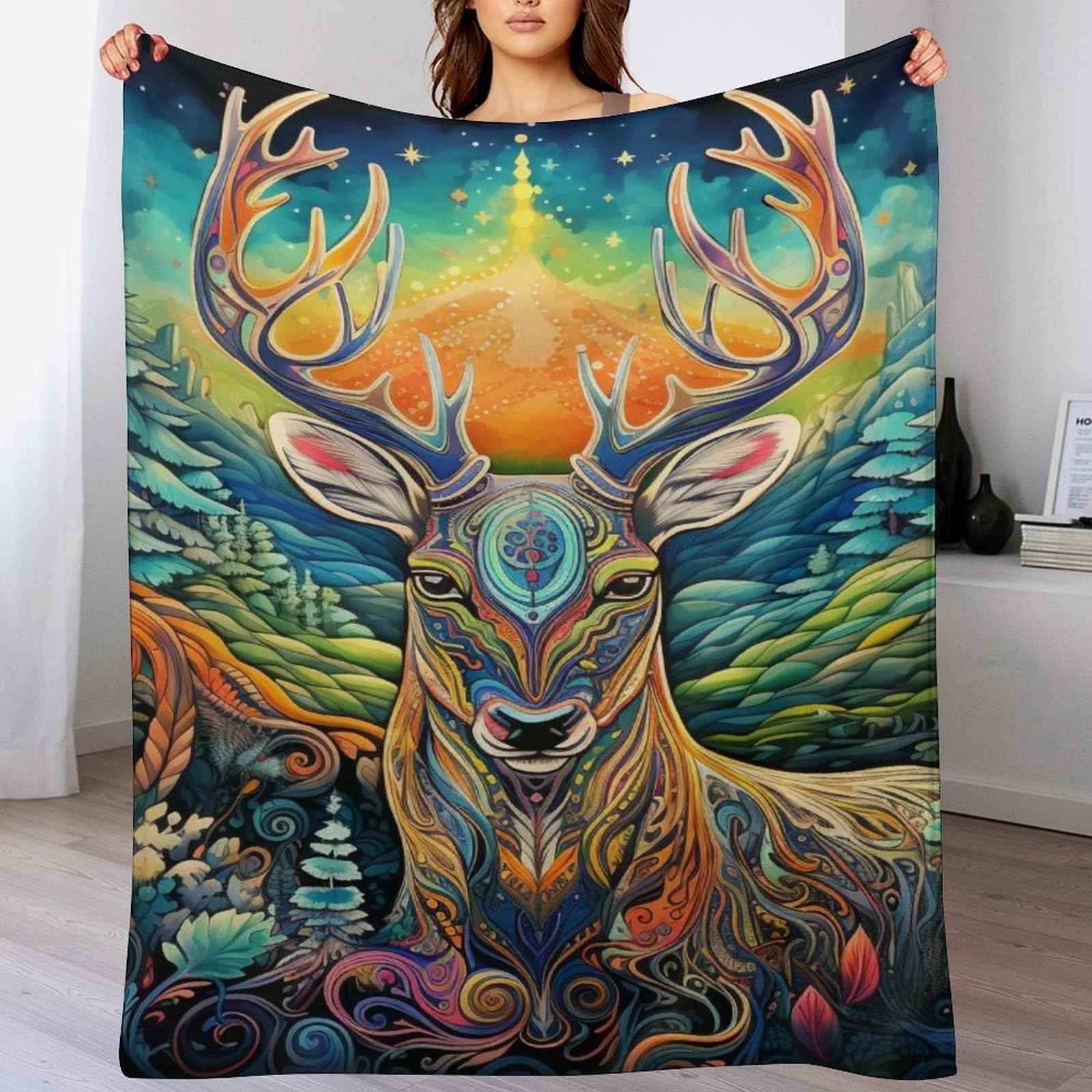 Couverture cerf plaid doudou à offrir pour réchauffer les cœurs
