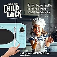 Vista 4 de Nostalgia Retro - Horno de microondas de 0.7 pies cúbicos, 700 vatios, tamaño de encimera con plato giratorio de vidrio, cerradura de seguridad