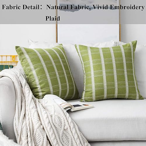 Miniatura 2 de Home Brilliant - Juego de 2 fundas de cojín decorativas de encaje a rayas
