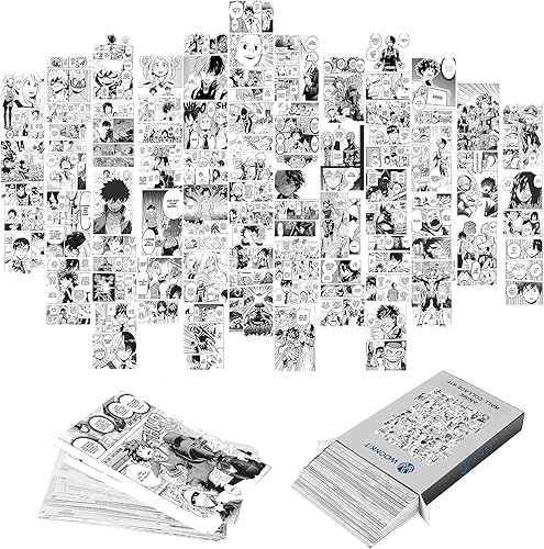 WOONKIT My Hero Academia (MHA) - Póster de collage de pared de anime para decoración de dormitorio, 50 unidades de 4 x 6 pulgadas