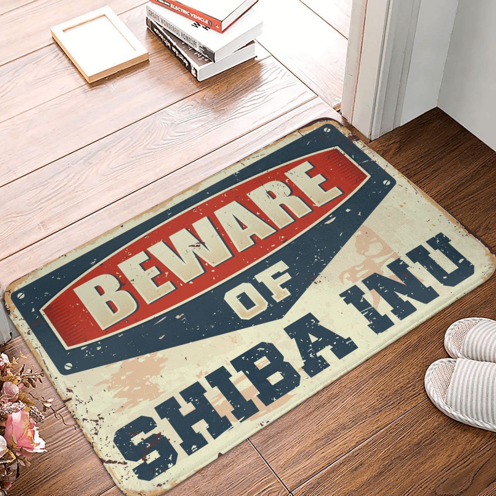 Paillasson Hello Shiba Inu tapis de porte d'entrée ferme 65x90 cm