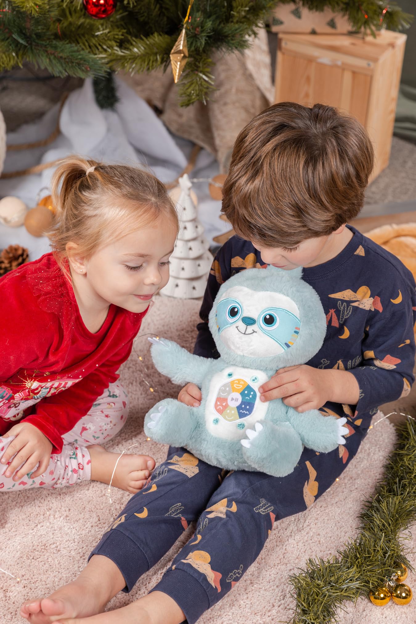 Gipsy Toys - Siméon, Mon conteur d'émotions – Peluche Interactive Musicale, conteuse d’Histoires – Garçon et Filles – 10 Mois à 7 Ans - 28 cm - Vert d'eau - Version Française