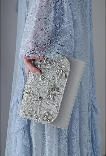 Amazon | [niana] フラワービーズ刺繍クラッチバッグ パーティーバッグ