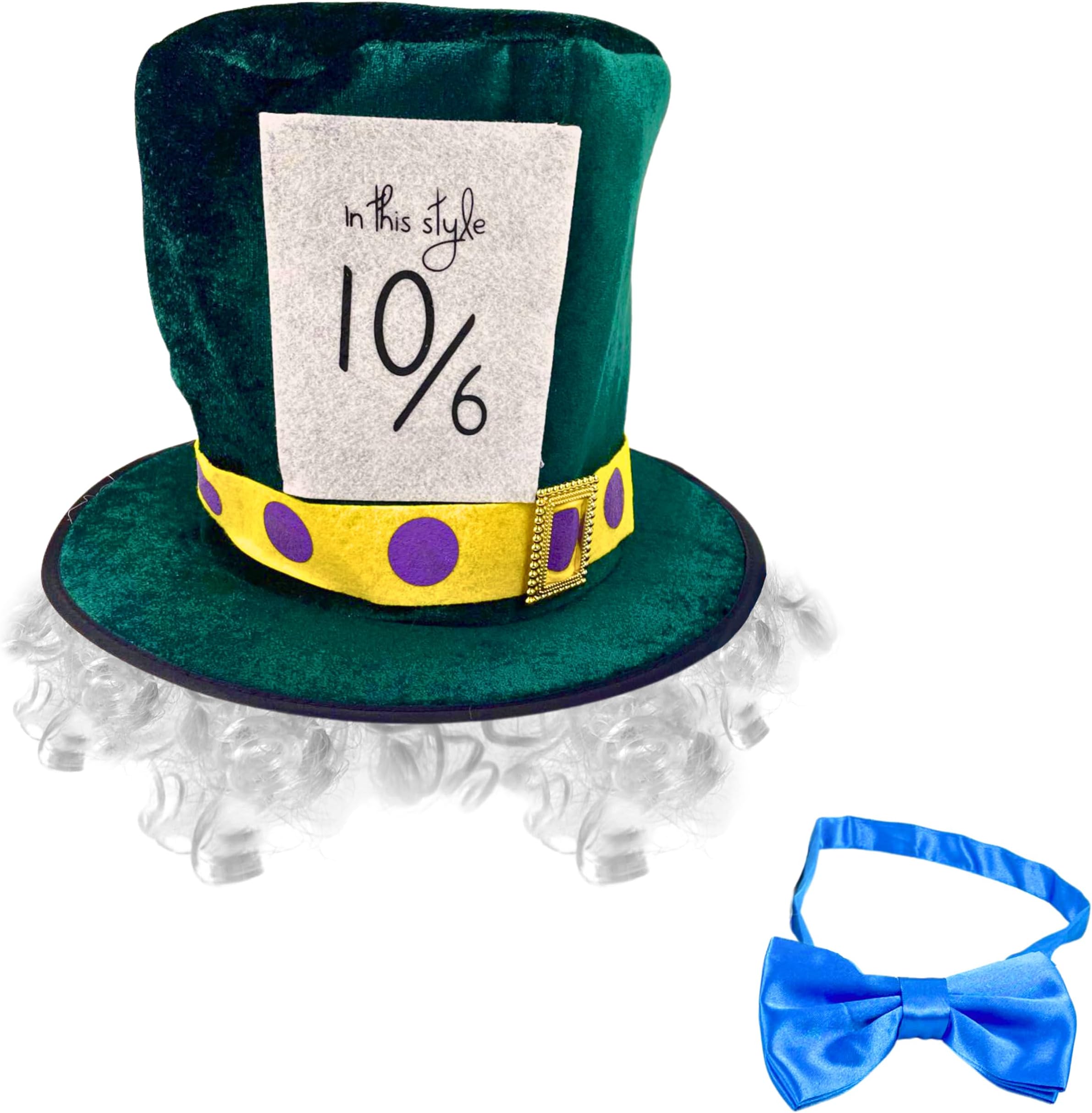Accessories for Alice in Wonderland Costume Adult Women Men, White Rabbit & Mad Hatter Costume Hat Tea Party Dress Up