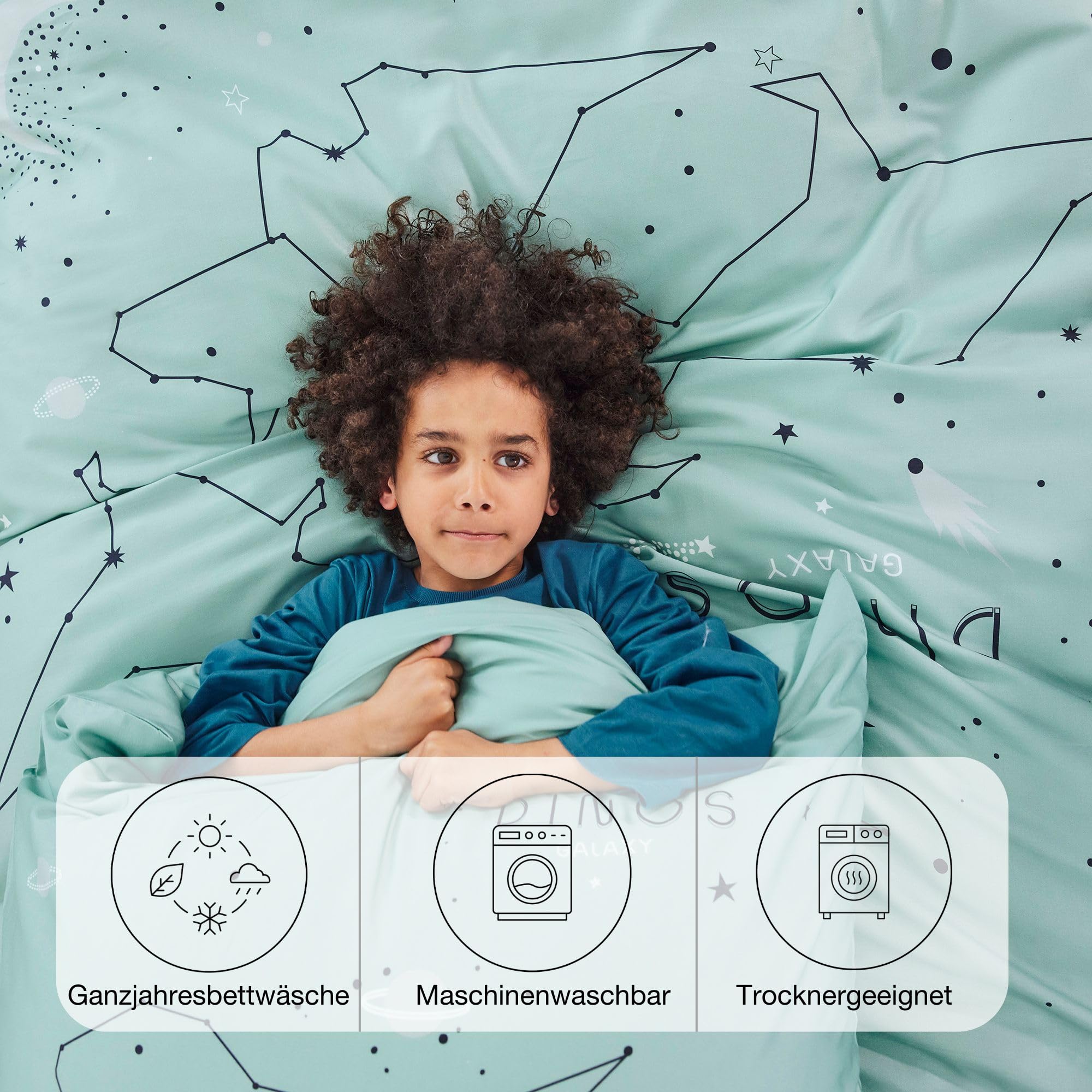 Biancheria Letto Bambini Dinosauri - Set 2 Pezzi Cotone 135x200cm + 80x80cm