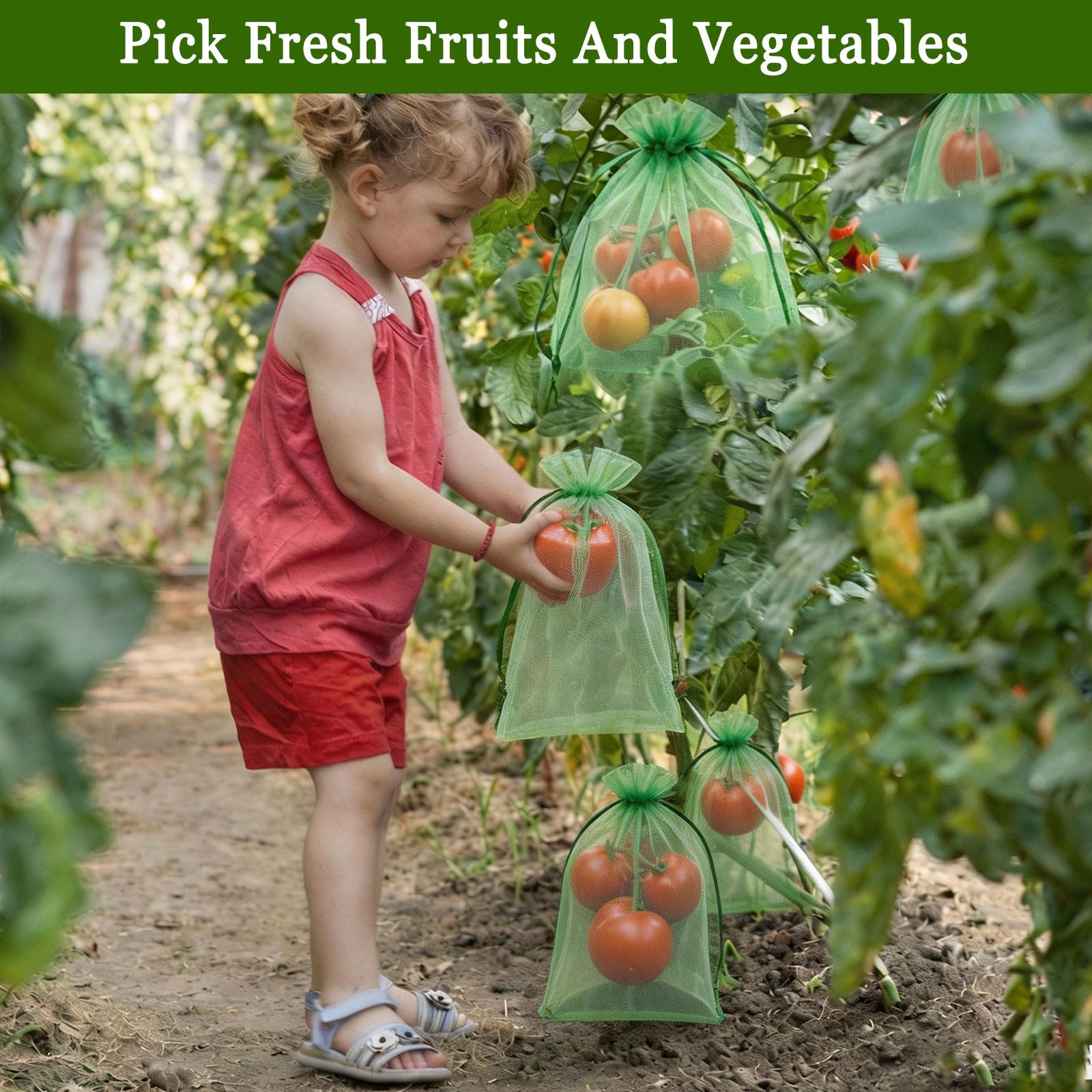 Sachets Protection Fruits 50 Pièces, Sac Protection Raisin Anti-Pucerons Oiseaux Guêpes 20x30 cm Vert