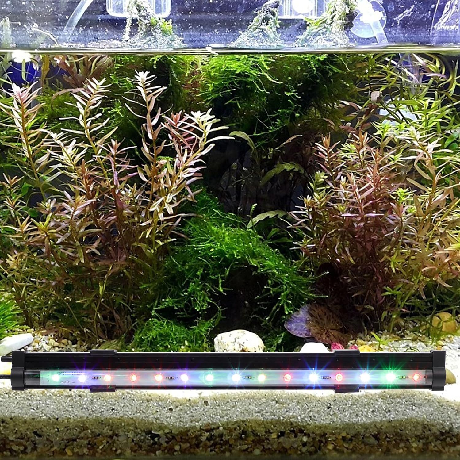 MERRYHAPY Delicate Color Changing Aquarium LED Light Fish Tank Landscaping Lamp Eye-Caring Brightness US Plug for Freshwater and Saltwater Tanks