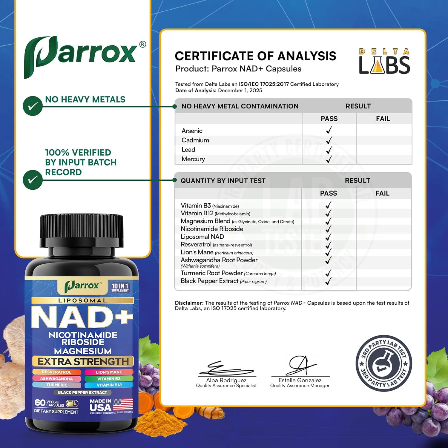 NAD+ Supplement with Liposomal NAD+, Nicotinamide Riboside, Magnesium, Vitamin B3 & B12, Resveratrol, Turmeric, Ashwagandha, Lion’s Mane,10-in-1 Extra Strength - Image 9