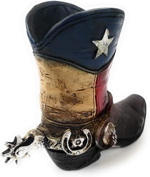 RAINBOW Texas Boot Pencil Holder Small Vase