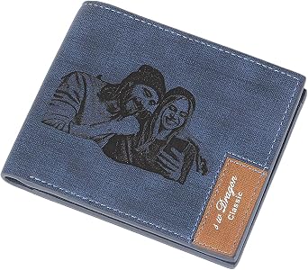 awofer Custom Wallets for Men Personalized Wallets Engraved Wallet, Leather Photo Wallet for Men, Perfect Gifts for Husband,Dad,Son,BF,Friend