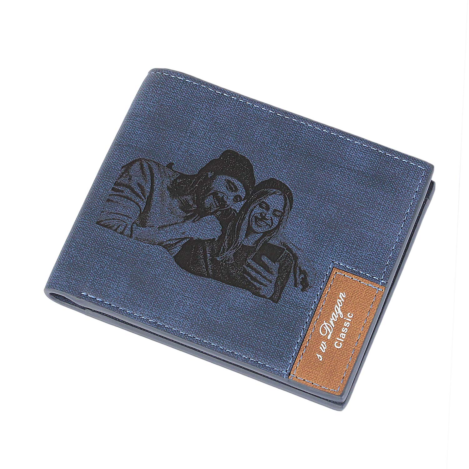 awofer Custom Wallets for Men Engraved Photo Wallets Personalized Wallet for Men Personalized Gifts for Husband Dad Son Grandpa