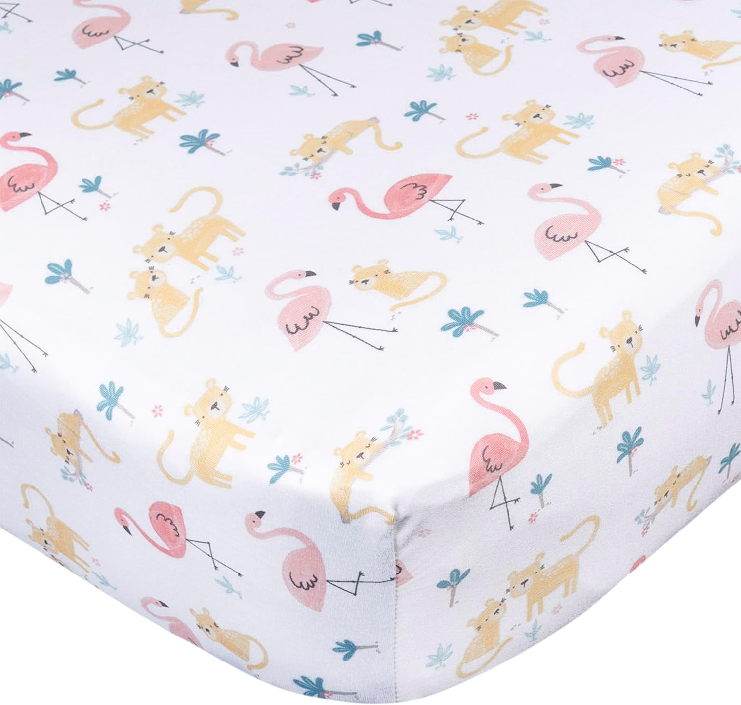 Gerber Baby Unisex 2-Pack Knit Crib Sheet, Animal Geo Girl, One Size image 2