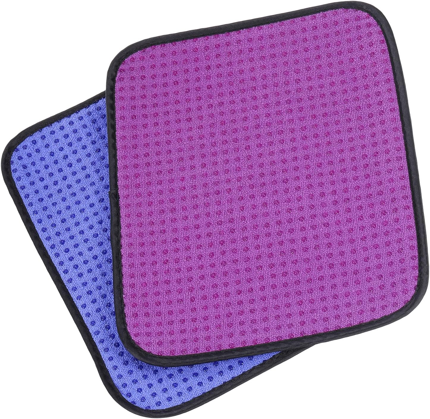 Microfiber Bowling Ball Shammy Pad 10" x 8", 2 Pack Bowling Ball Towel Cleaner Non-Slip Bowling Accessories for Men, Violet/Rose