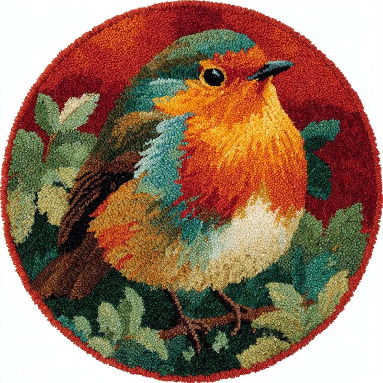 Kitquiver Latch Hook Rug Kits Cartoon Bird 50x50cm