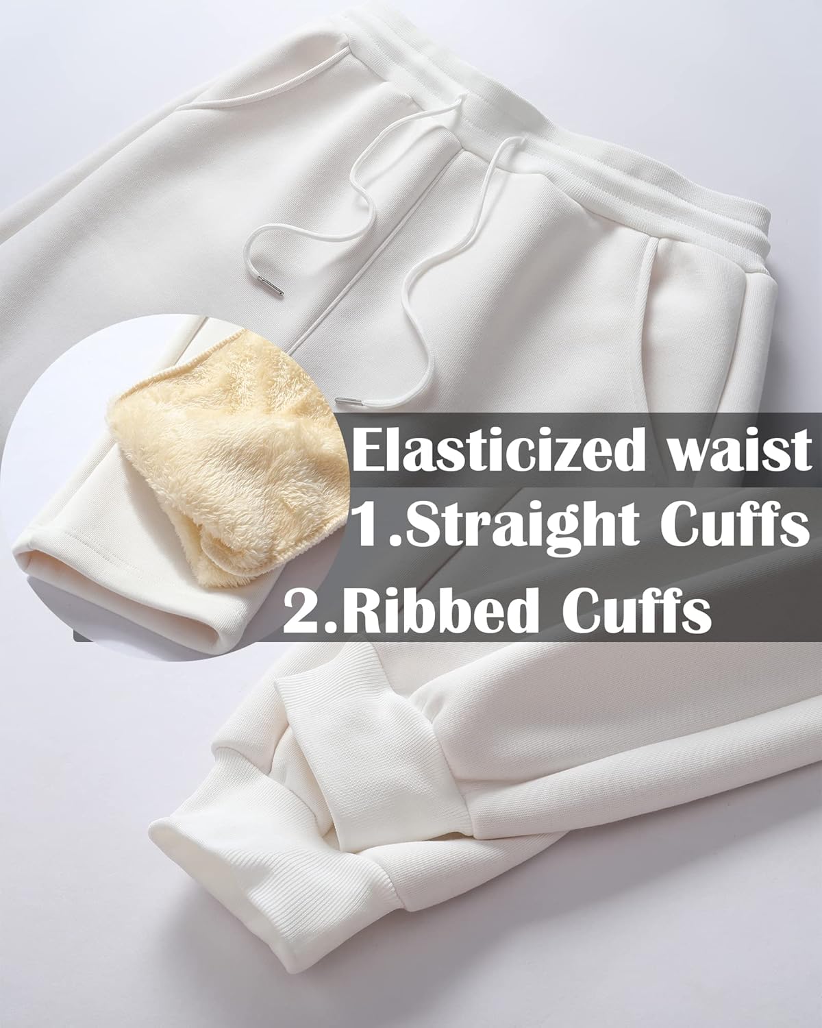 MACHLAB Men's Winter Fleece Joggers Pants Sherpa Lined Sweatpants Warm Thick Track Pants - Image 4