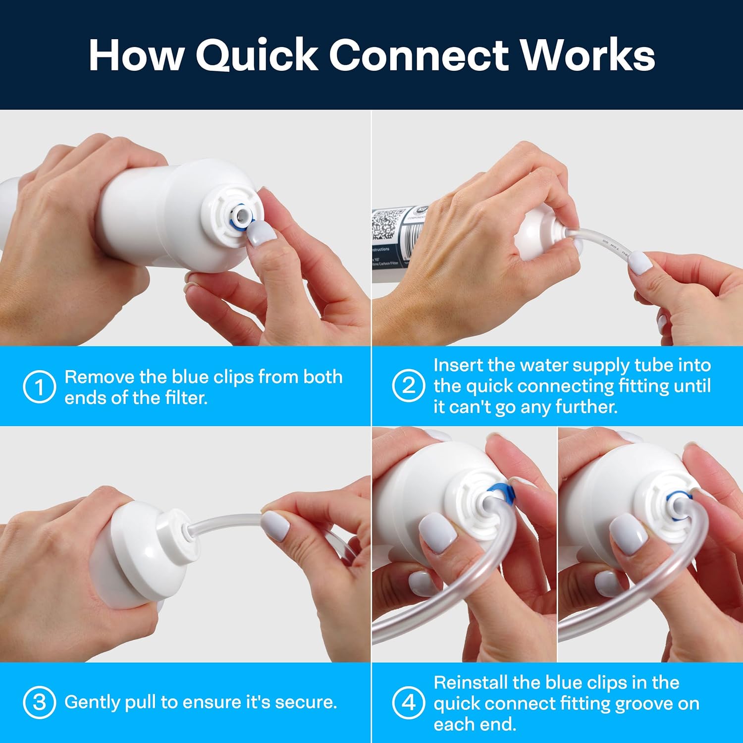 SpiroPure Inline Sediment Water Filter with 1/4" Quick-Connect, 2" x 10" (Case of 25)