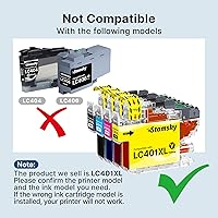 Vista 5 de LC401XL Ink Cartridges Compatible for Brother LC401 XL BK LC401XL LC 401 LC401BK High Yield to use with Brother MFC-J1010DW MFC-J1012DW MFC-J1170DW
