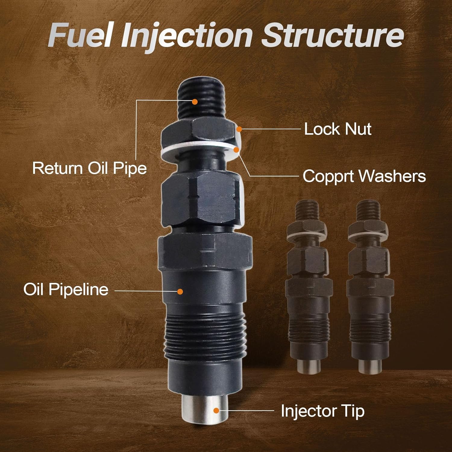 3pcs 119C10-53000 119C10 53000 Fuel Injector 719125-53100 105007-1700 119C10-53100 for Yanmar 3YM30AE 3TNM72 3TNV74F 3TNV80F 3TNV74 Engine John Deere for Mahindra Tractor eMax 20S