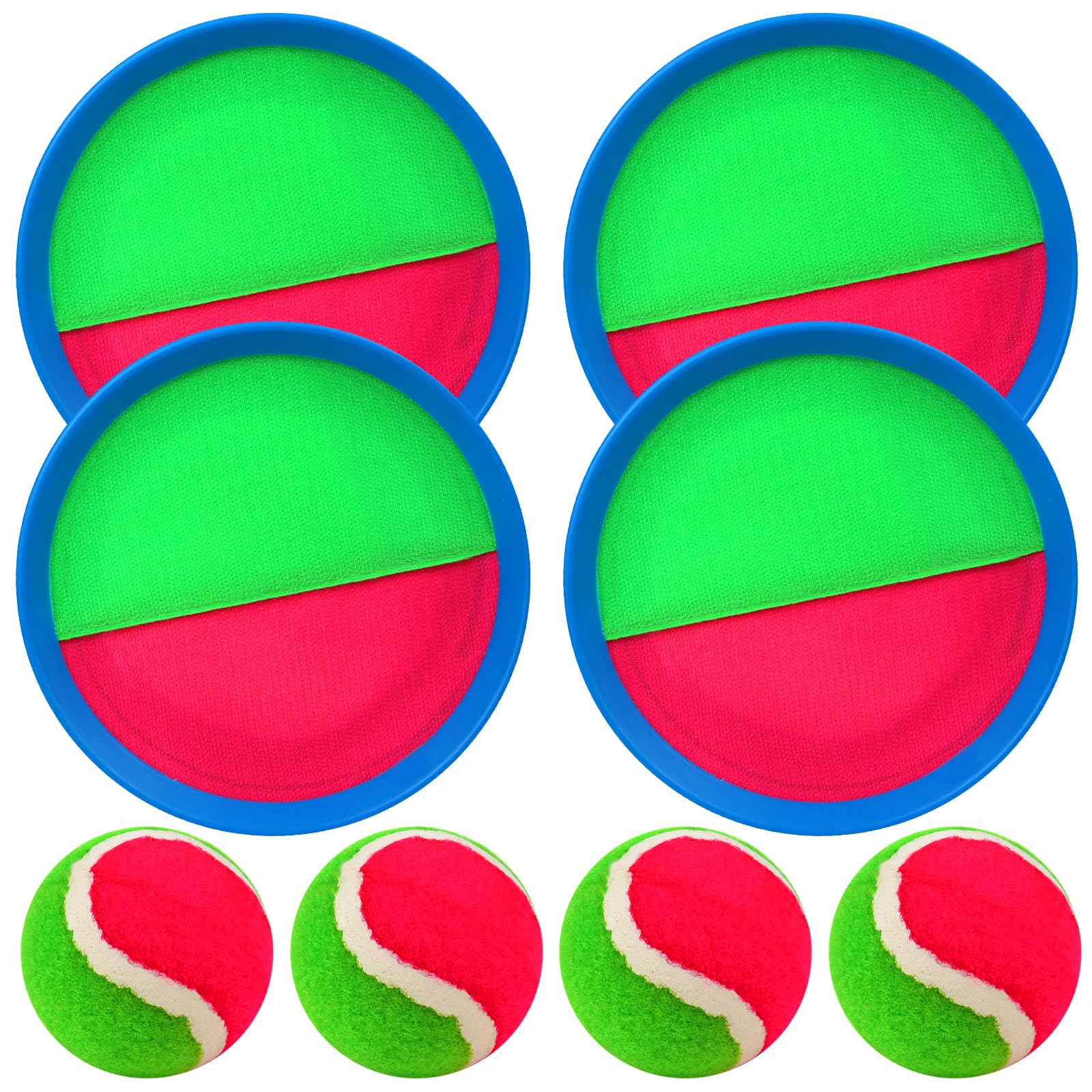 ECJWEI Juego de bolas de velcro para niños, juguete de playa, juegos de playa, juego de escalada, juego de lanzamiento, juguete para jardín, exterior, juegos a partir de 3, 4, 5, 6, 7, 8, 9, 10 años,