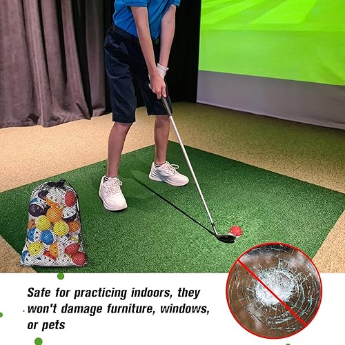 Miniatura 5 de Pelotas de golf de práctica a granel de EVA de 1.654 pulgadas (1.654 in), pelota de entrenamiento de golf de vuelo limitado, alta visibilidad para