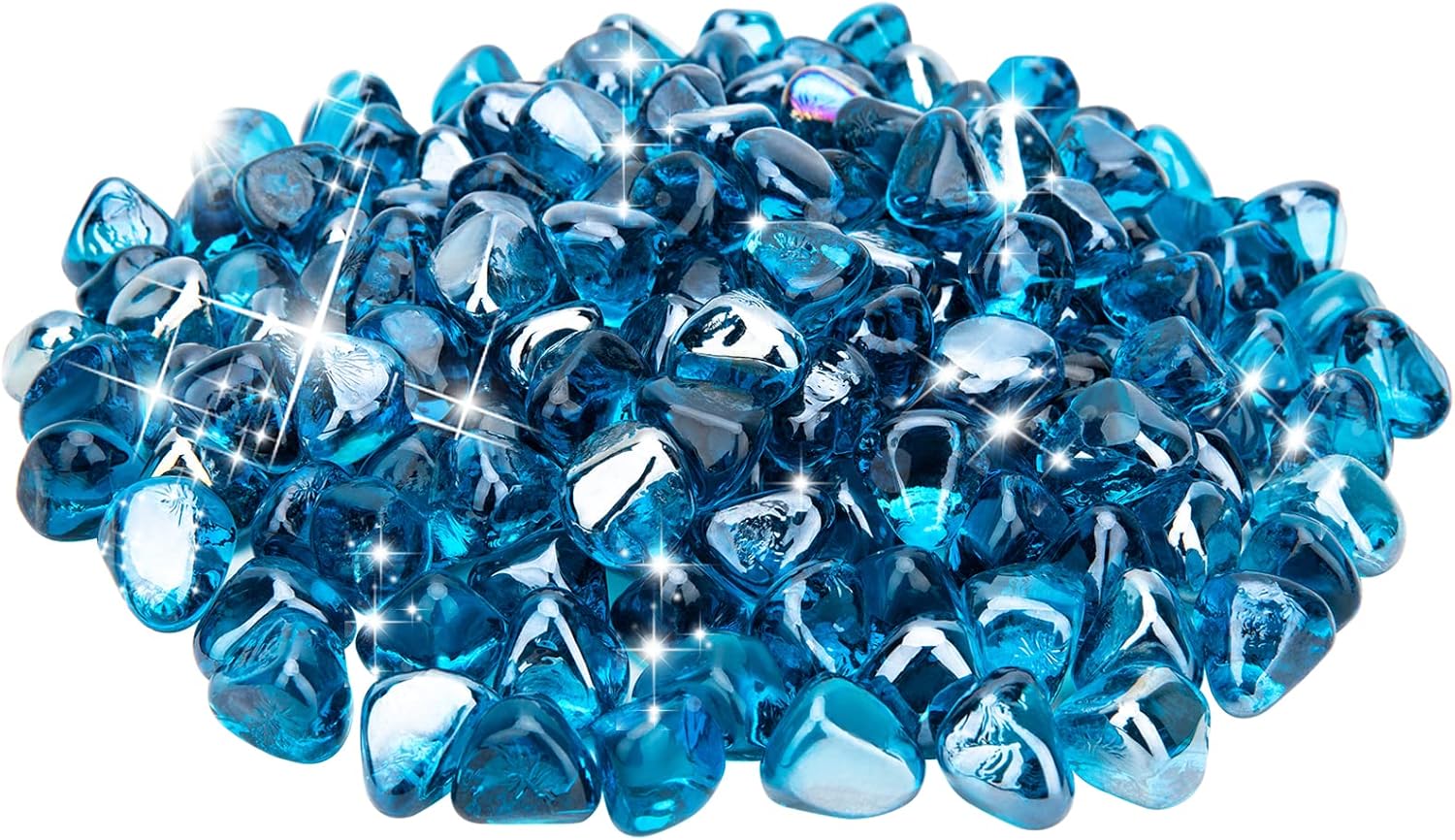 IVONNEY Fire Glass Diamond 1 Inch Firepit Glass Rock 10