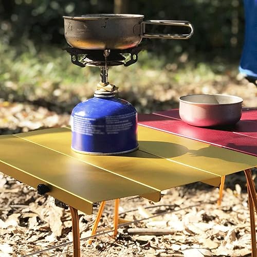 Miniatura 6 de ROOMAN Small Folding Table Outdoor Lightweight Folding Table Portable Size Small Camping Picnic Hiking Leisure Table Aluminum Alloy Lightweight