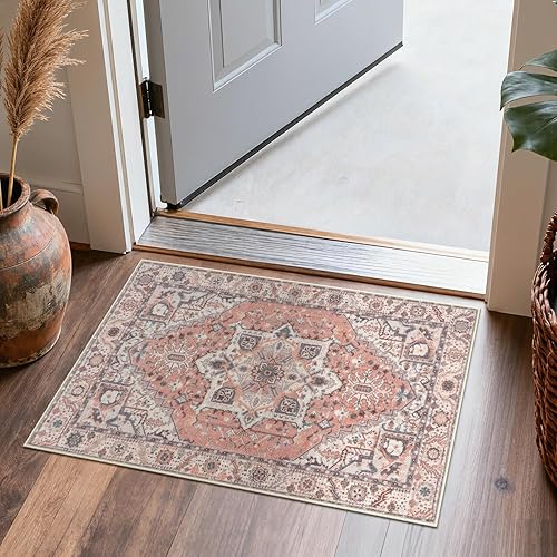 Miniatura 137 de Collive Tapete lavable para interiores, tapete retro antideslizante de 20 x 32 pulgadas, alfombra de entrada de absorción rápida, tapete de entrada
