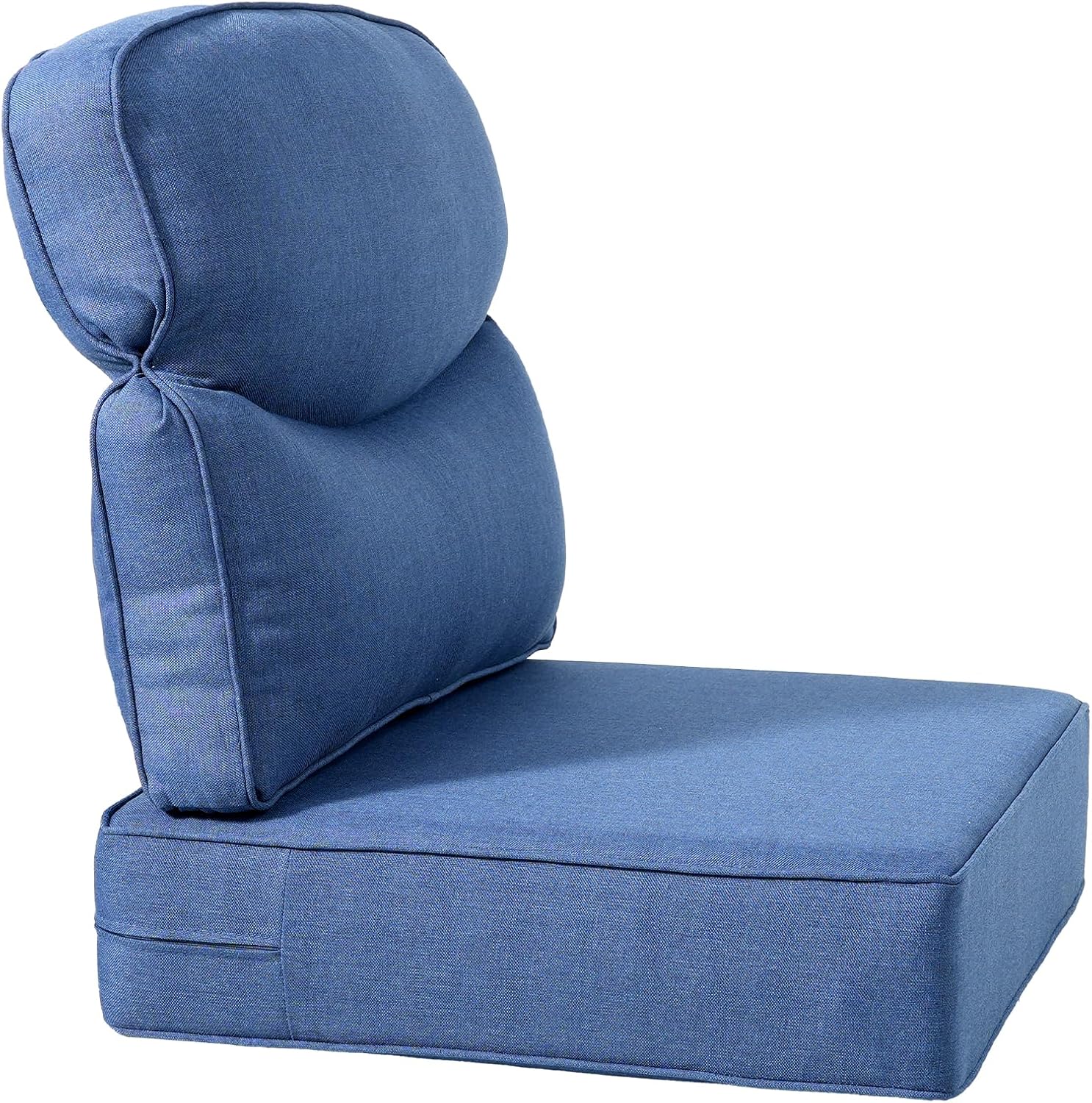 Luxury 24x24x6 Inch Smile Outdoor Cushions - 1 Set Deep Seat Water-Repellent Patio Furniture Replacement Cushion for Wicker Rattan Wood Metal Chair Glider Rocker Loveseat Sofa - Navy Blue