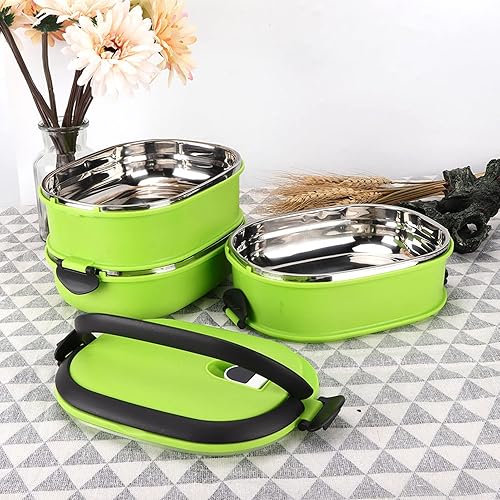 Miniatura 6 de Contenedor de almuerzo Bento, lonchera térmica de acero inoxidable con aislamiento portátil, lonchera Bento para adultos, contenedor portátil