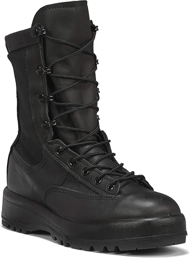 Belleville 700 8 Inch Waterproof Duty Black Tactical Boots for Men - Polishable Leather and Nylon with Oil-Resistant Gore-...