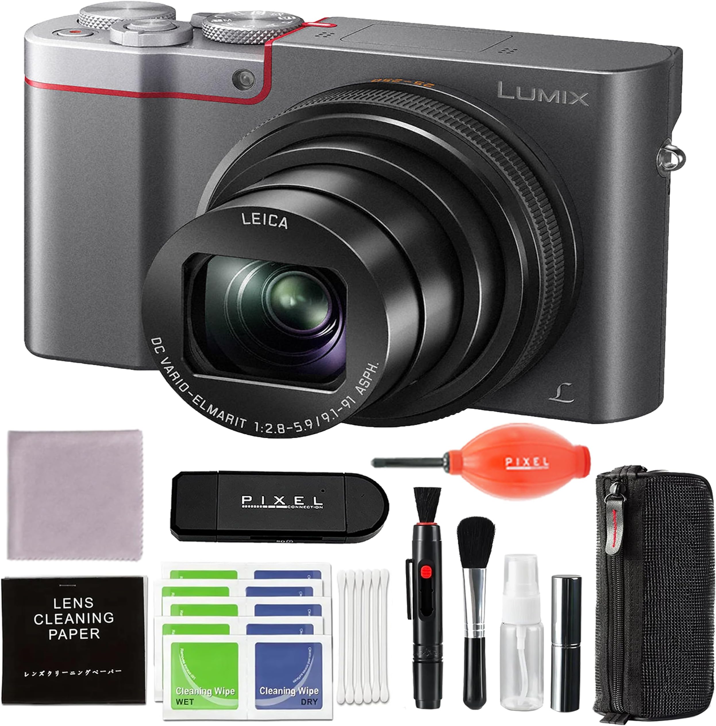 Panasonic Lumix DMC-ZS100 Digital Camera (Silver) with Advanced Accessories and Travel Bundle | DMC-ZS100S | Panasonic Lumix DMC-ZS100