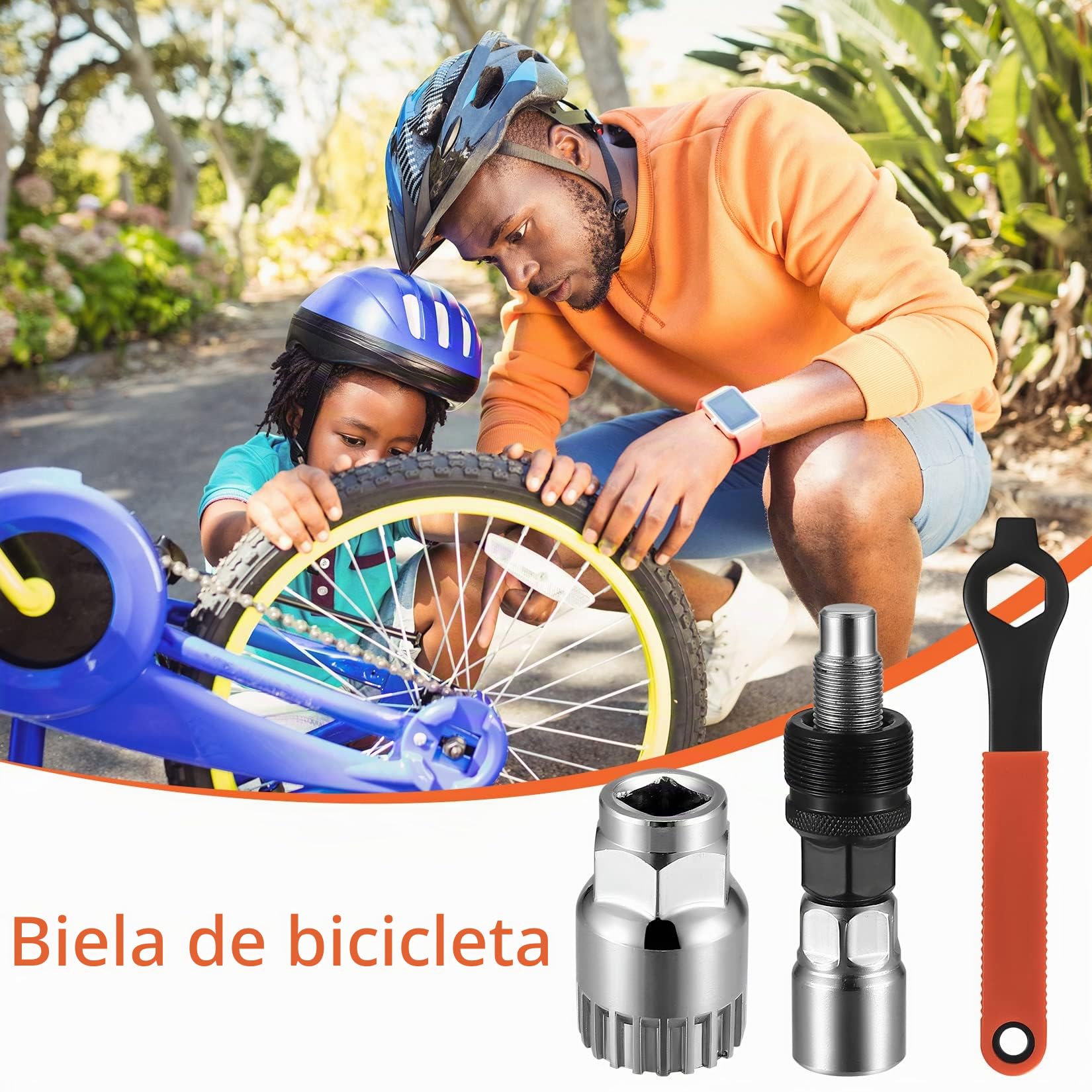 Extractor de Manivela de Bicicleta, Extractor de Bielas, Herramientas de Reparación Extractor Removedor de Bicicleta Llave de 16 mm para Bielas y Manivela, pour Bicicletas de Montaña MTB