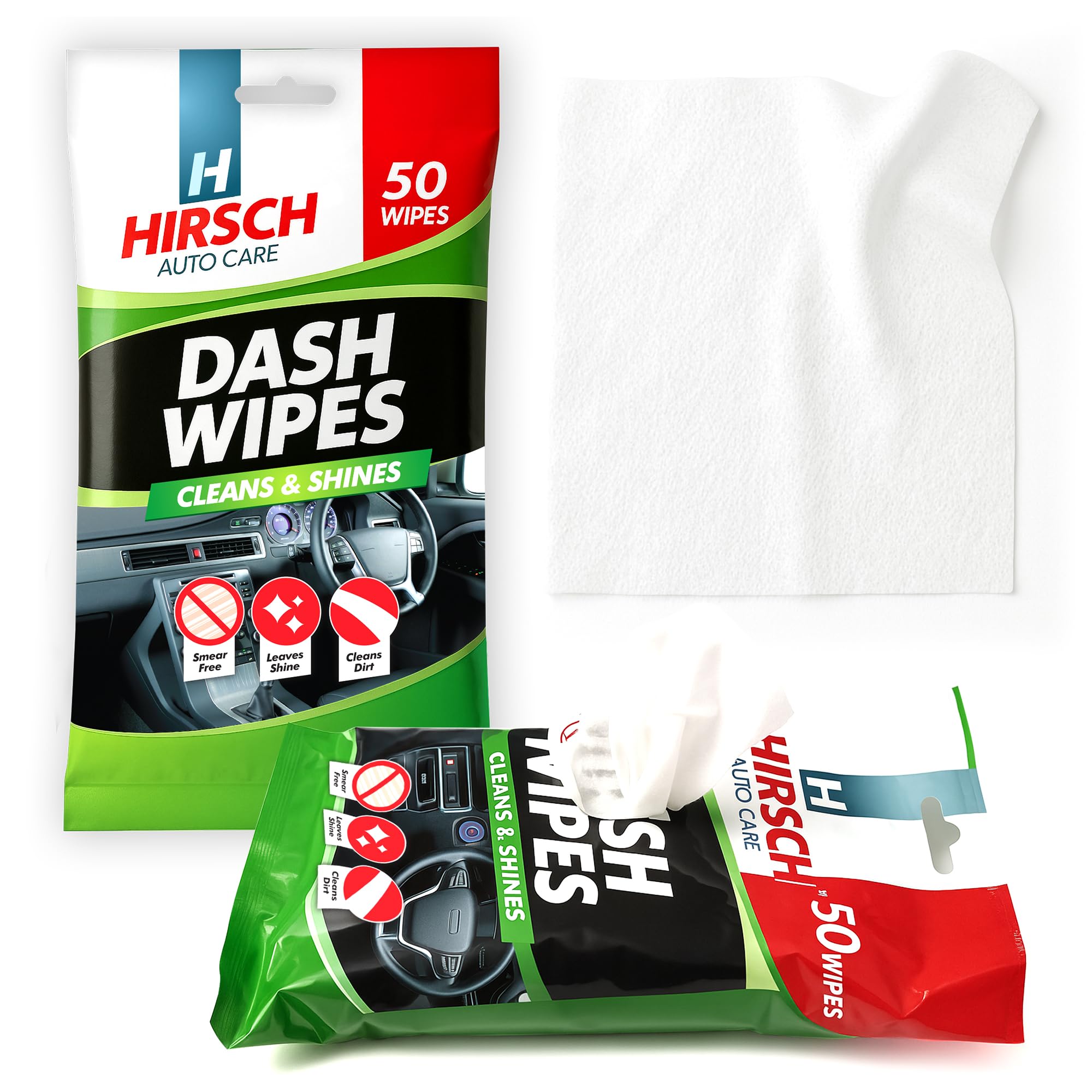 SOL 100pk Dash Wipes, New Car Fragrance Dashboard Cleaner, Cleans and Shines Interiors, Windscreen, Window Glass, Leather. Streak and Scratch-Free Pads, Ideal for All-Around Car Cleaning