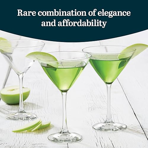 Vista 38 de Libbey Entertaining Essentials - Juego de 6 vasos de Martini aptos para lavavajillas, vasos de Martini de tallo alto para fiestas y más 8 oz - Juego