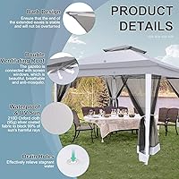 Vista 6 de COBIZI Toldo desplegable de 12x12 para patio en oferta con mosquitero, carpas para patio en oferta, tienda de campaña al aire libre con bolsa