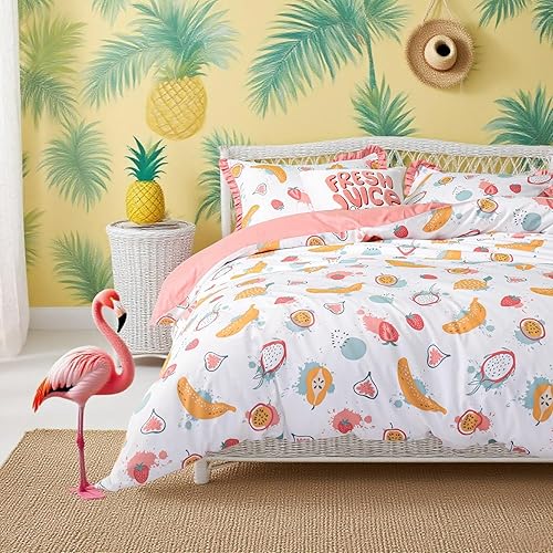 Simple&Opulence Funda de edredón 100% algodón orgánico para niños y adolescentes, funda de edredón suave de 3 piezas con cierre de cremallera, juego