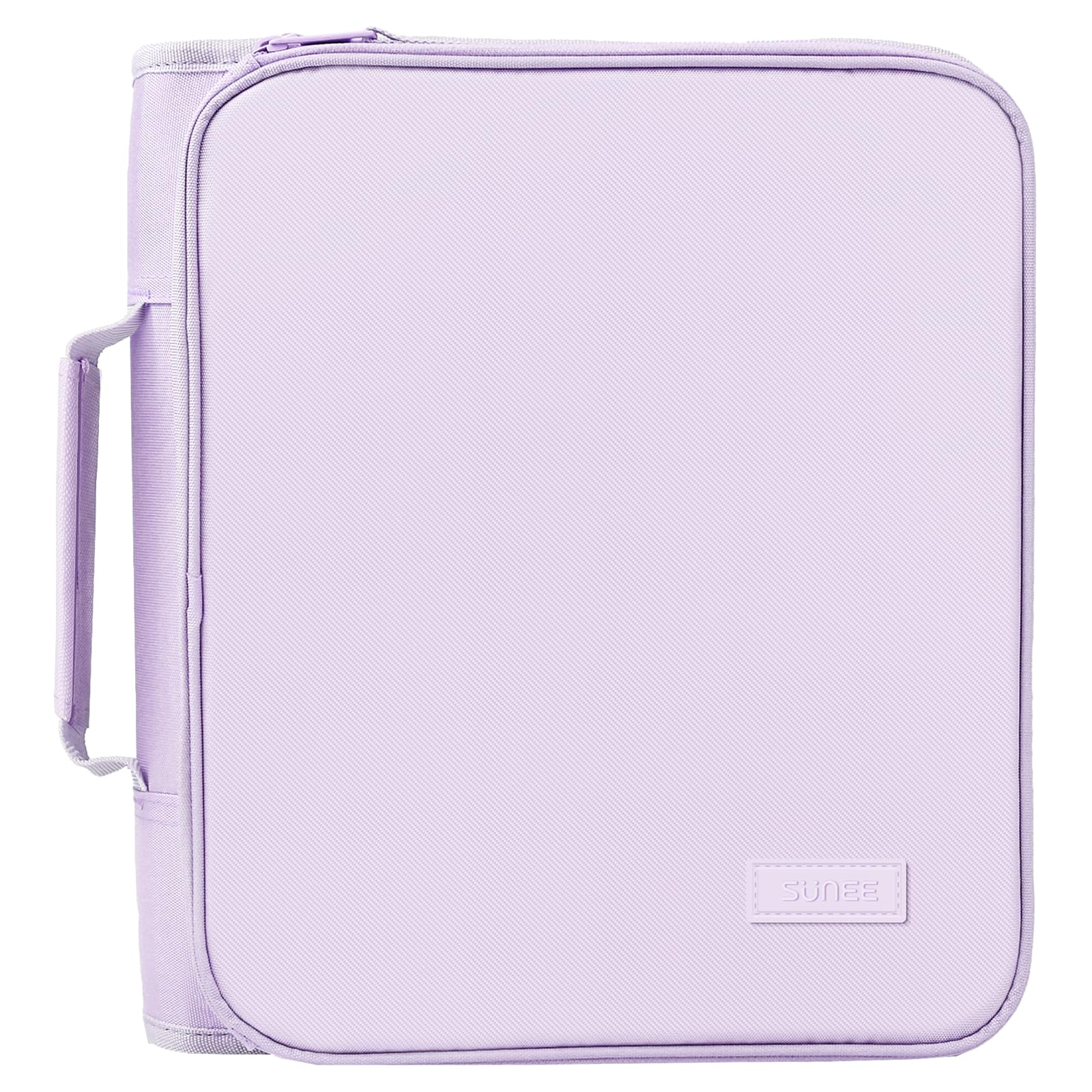 SUNEE Zippered Binder Bag with Handle, 2-Inch 3-Ring O-Ring, 500-Sheet Capacity, Includes Zip Pocket, 5-Tab Expanding File Folder, Multi-Pocket Organizer Binder for Middle School, Lavender Purple